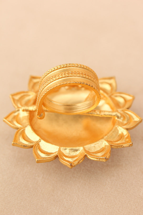 Adjustable Ring With Meenakari And Center Stone Attached (RF005)
