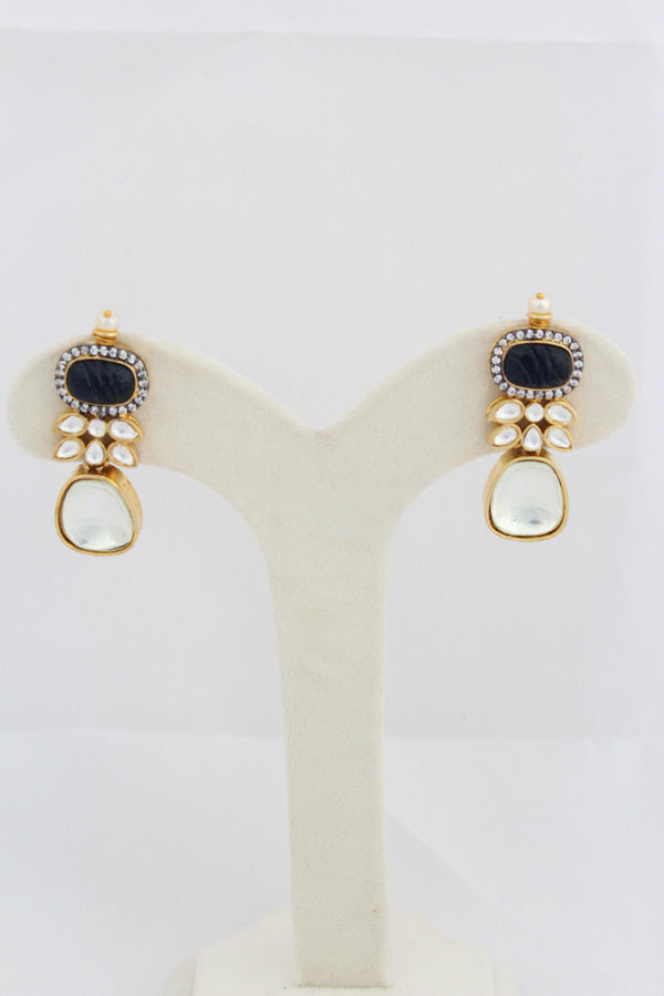 Blue Necklace In Kundan With Earrings And Tikka (IGNK007)