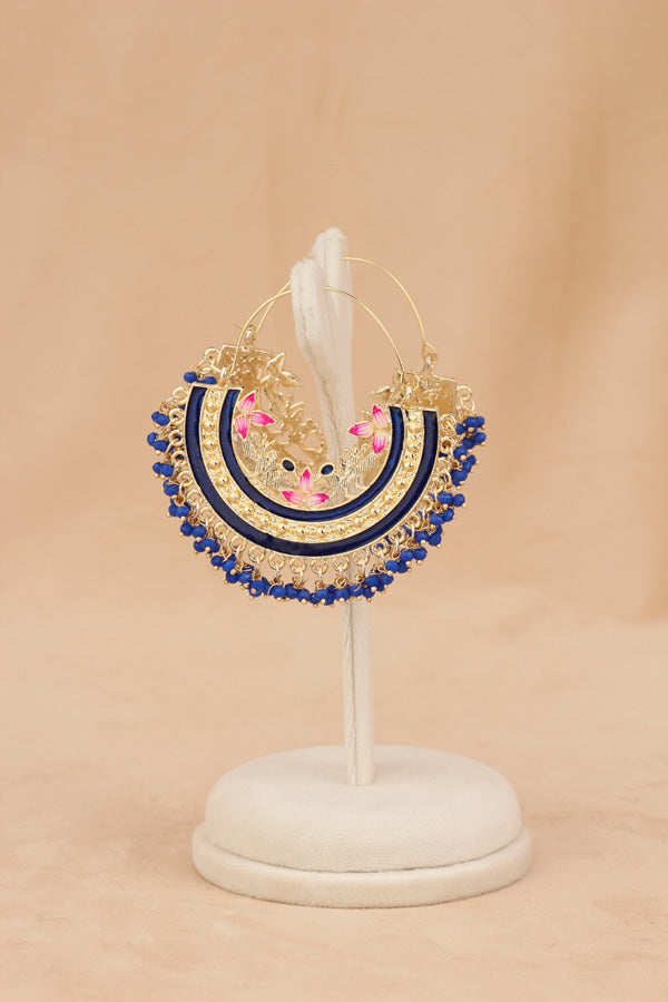 Colourful Balia In Blue Colour And Small Beads Attached (BA004-B-B1)
