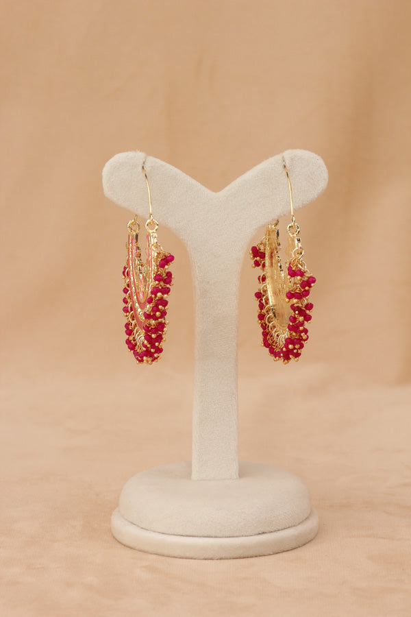Colourful Balia In Hot Pink Colour And Small Beads Attached (BA004-HP-B1)