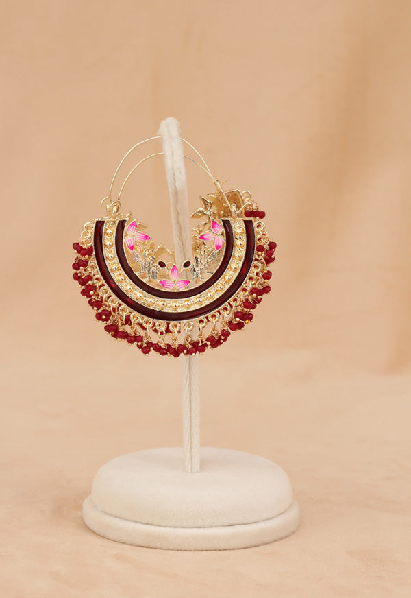 Colourful Balia In Maroon Colour And Small Beads Attached (BA004-M-B1)