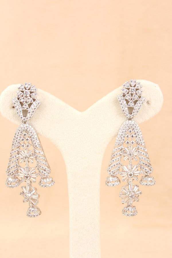 Danglers In Silver Polish And Premium Quality With Small Pendants Attached (ADE008)