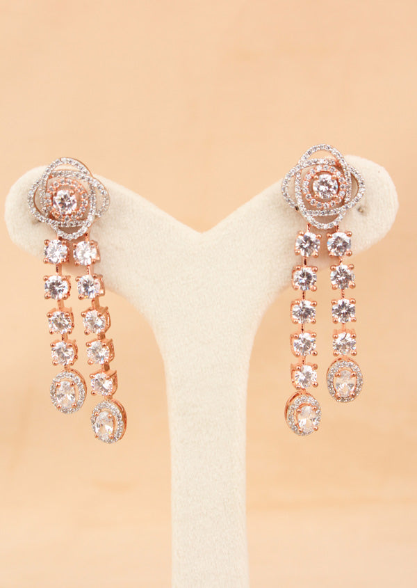 Double Danglers Rose Gold Polish Earrings (ADE024)