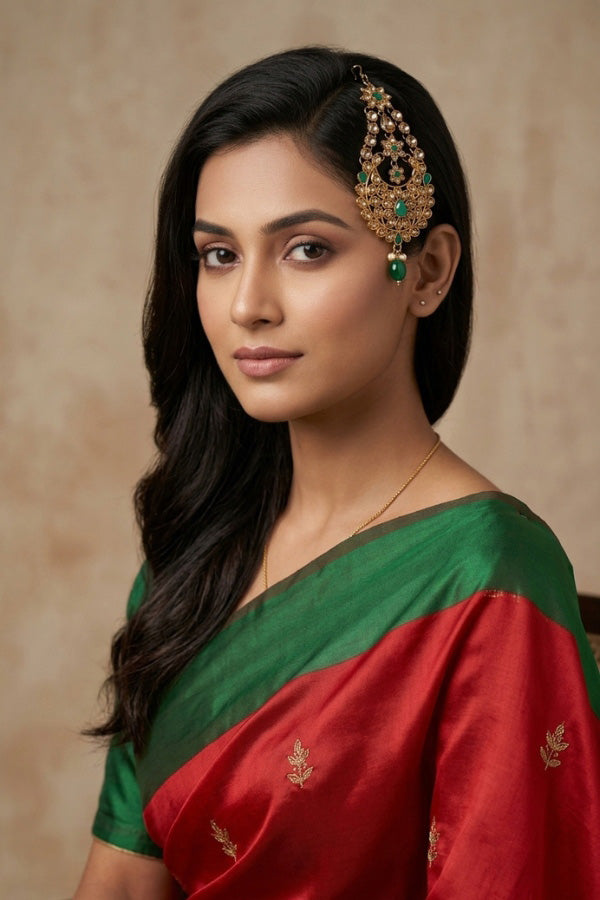 Fashionable And Simple Passa With Green Colour Stones (PAS018)