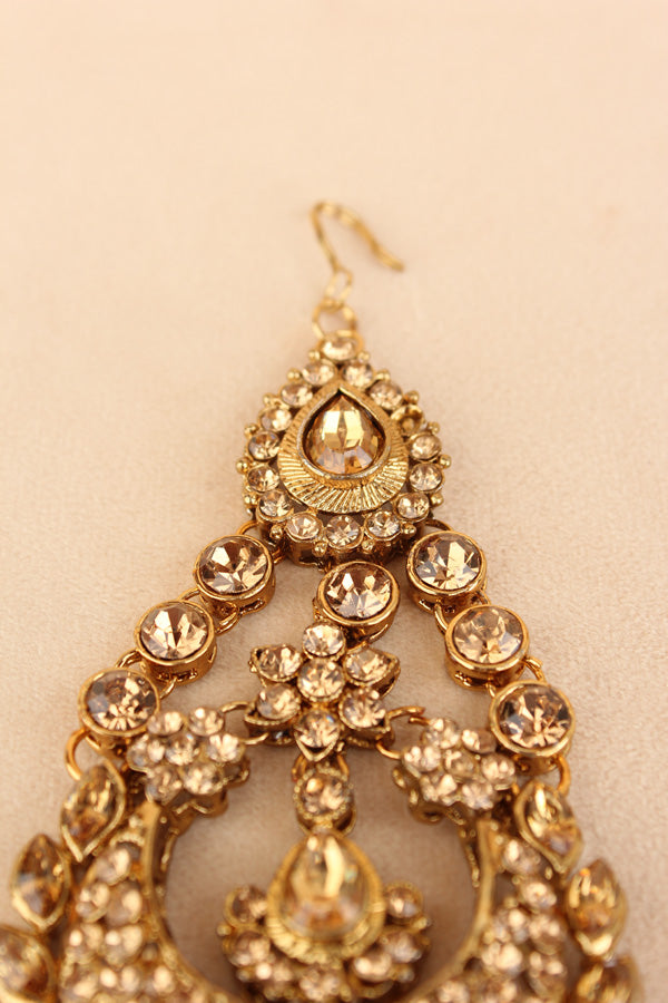 Gold Colour Fashionable Passa With Gold Colour Stones And Single Pearl (PAS019)