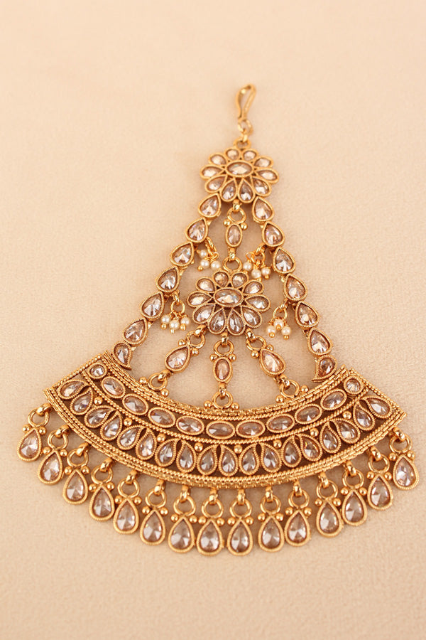 Gold Polish Premium Quality Passa With Reverse AD Stones (PAS010)