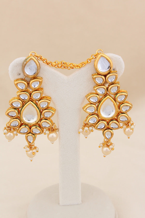Kundan Necklace In Layers With Earrings And Tikka(NK001-K-B1)