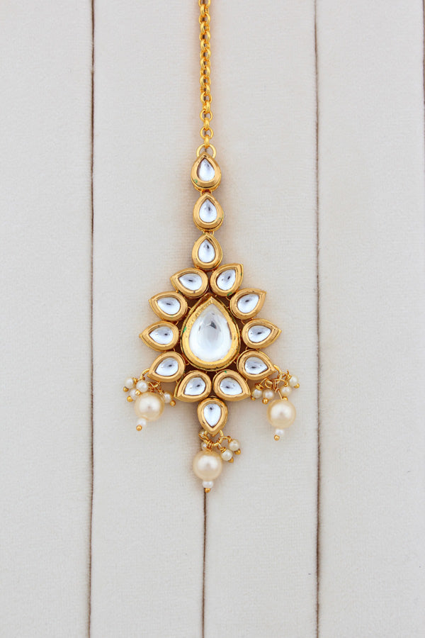 Kundan Necklace In Layers With Earrings And Tikka(NK001-K-B1)