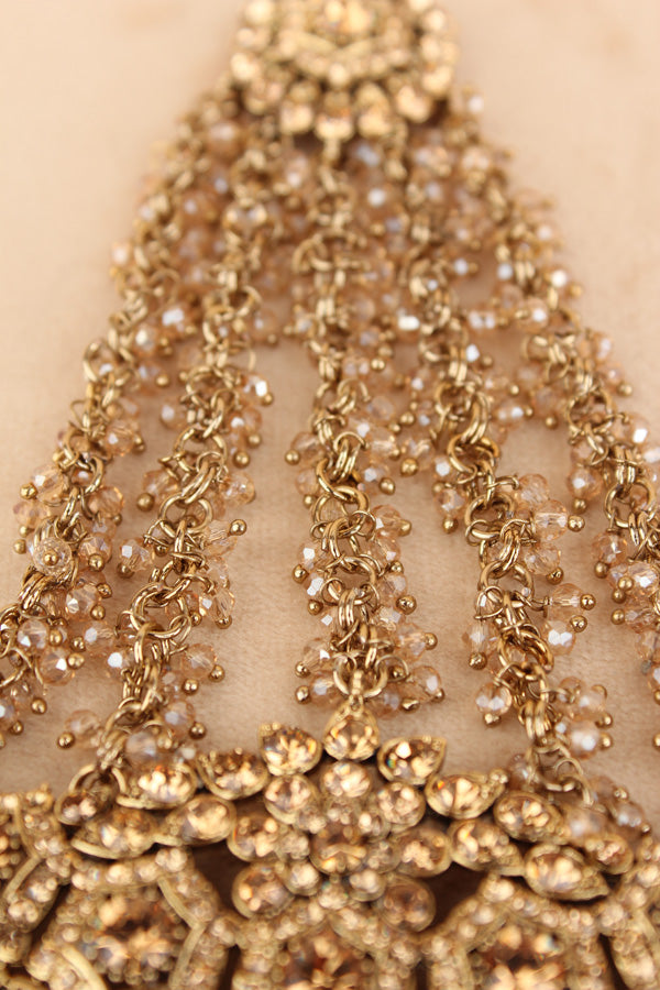 Large And Wide Fashionable Passa With Gold Colour Stones (PAS021-GO)