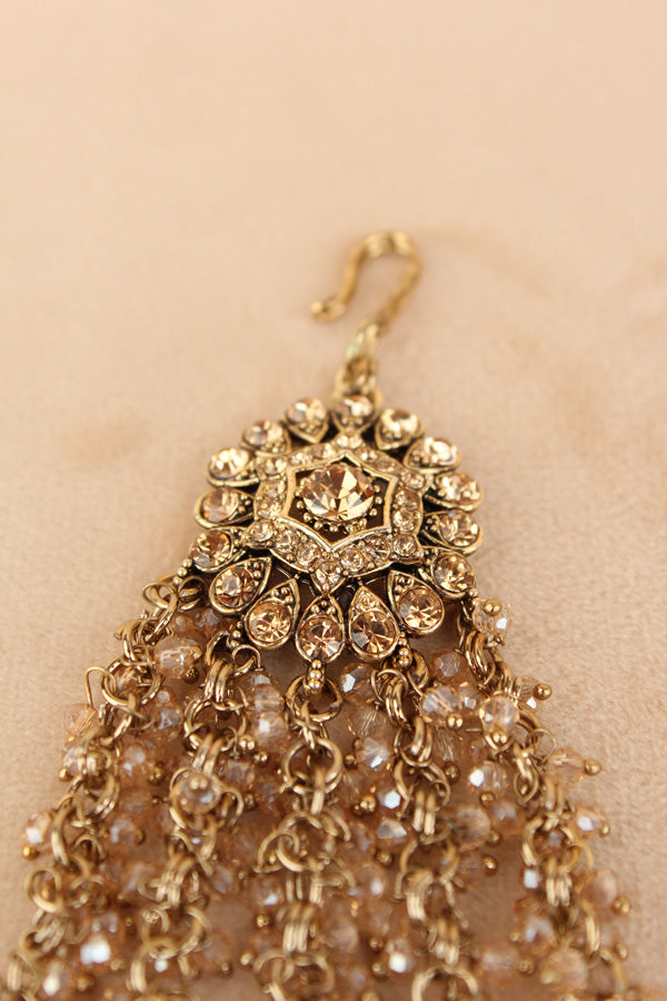 Large And Wide Fashionable Passa With Gold Colour Stones (PAS021-GO)