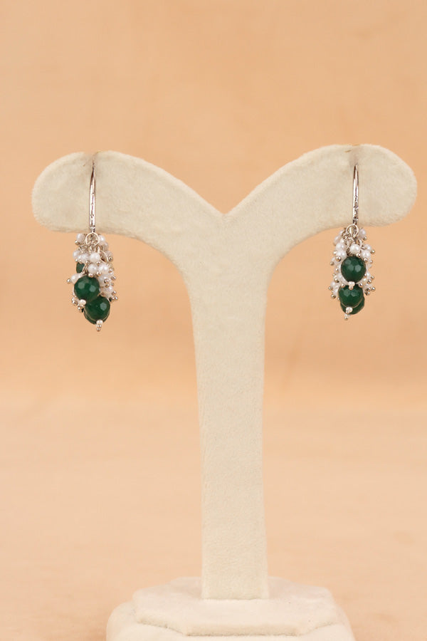 Light Weight Balia With Green Pearls And Small White Beads Attached (BA001-G-B1)