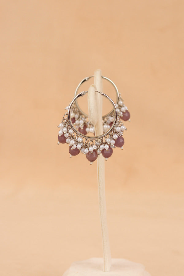 Light Weight Balia With Grey Pearls And Small White Beads Attached (BA001-GY-B1)