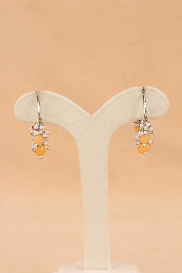 Light Weight Balia With Orange Pearls And Small White Beads Attached (BA001-O-B1)