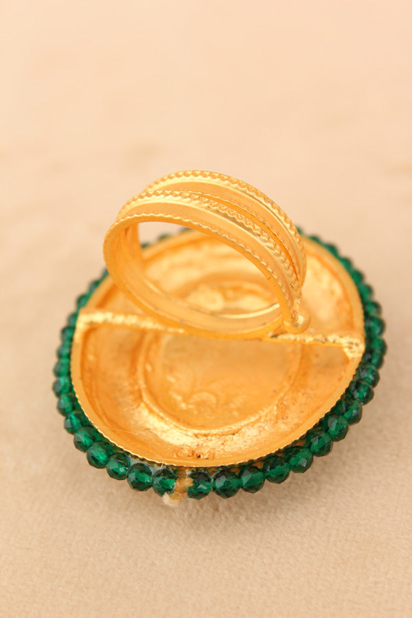 Meenakari Fashionable Adjustable Ring With White Background (RF003-W)