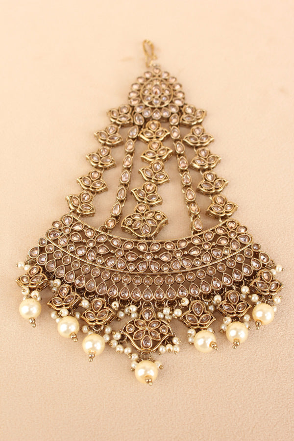 Mehndi Polish Passa With Reverse AD Stones In Quality Adn Golden Pearls Attached (PAS005)