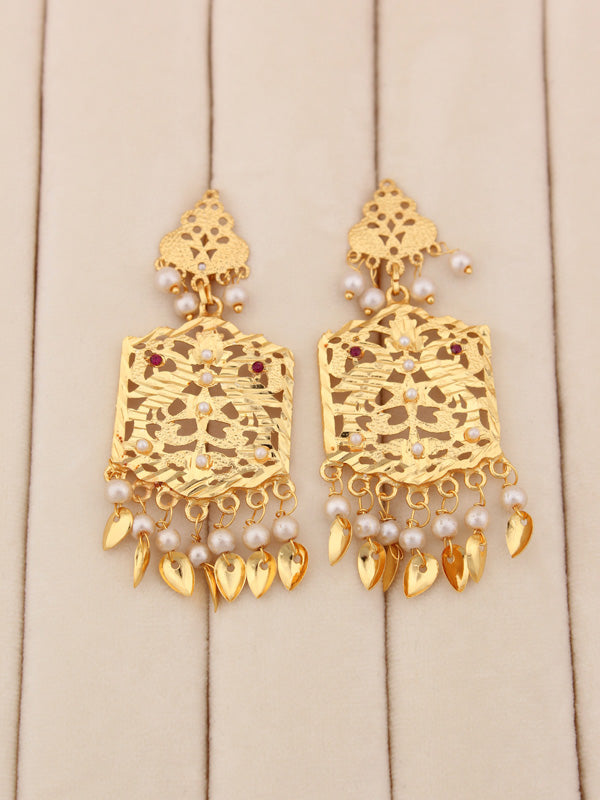 Punjabi Jadau Necklace Set In Triple Layers With Matching Earrings And Tikka  (PJNS003)