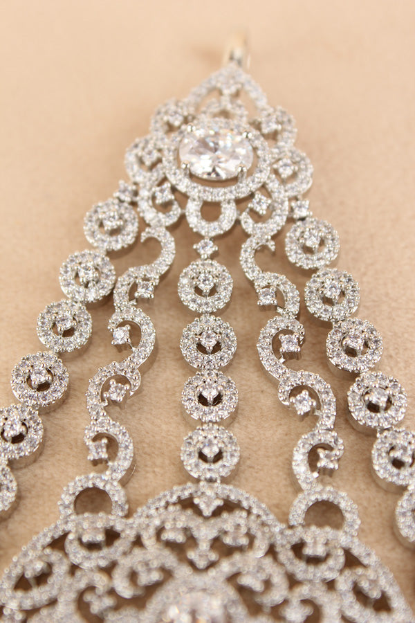 Silver Polish Passa Filled With American Diamonds And Small Pendants (PAS009)