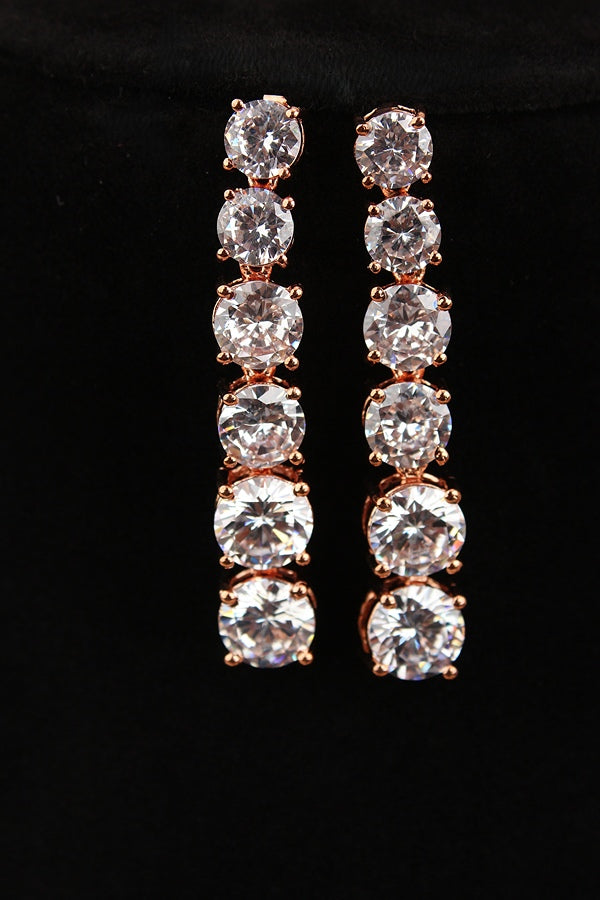 Triple Layer Necklace Set In A Glamorous And Royal Look With Yellow Colour Stones And Long Matching Earrings (NS007-AD-Y)