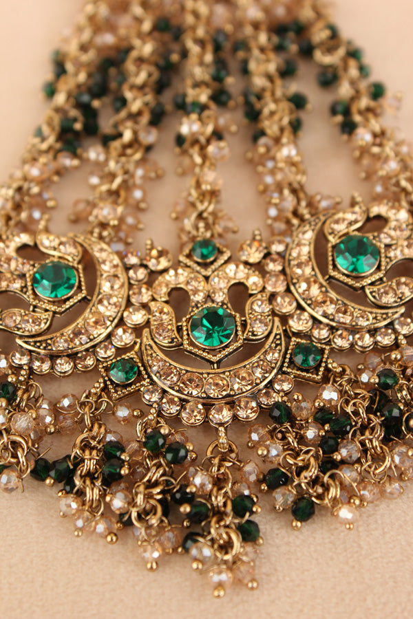 Statement Fashionable Passa With Green Colour Stones (PAS020-G)