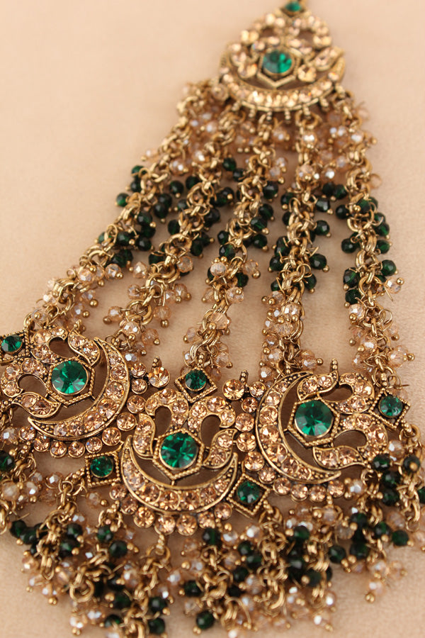 Statement Fashionable Passa With Green Colour Stones (PAS020-G)