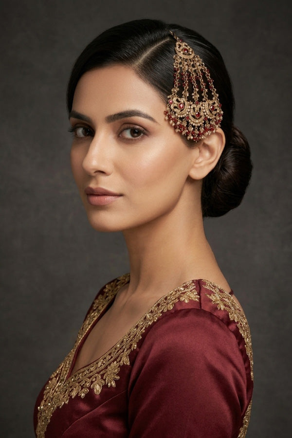 Statement Fashionable Passa With Marron Colour Stones (PAS020-M)