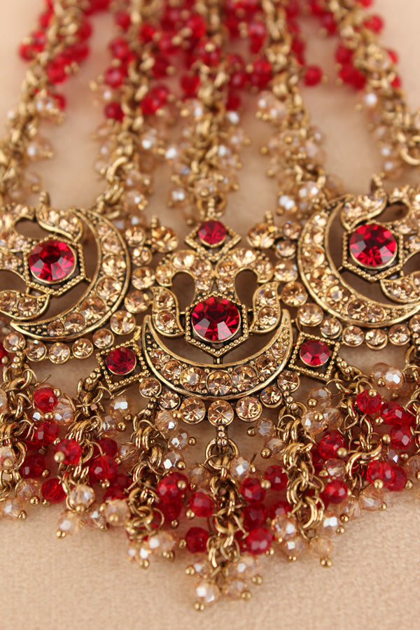 Statement Fashionable Passa With Red Colour Stones (PAS020-R)