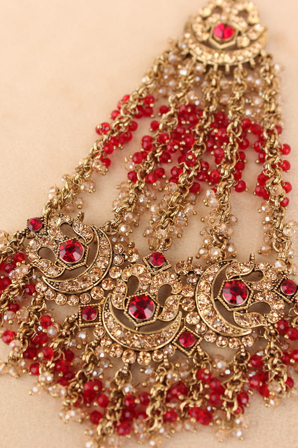 Statement Fashionable Passa With Red Colour Stones (PAS020-R)